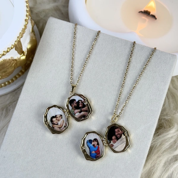 Melek Motifli Fotoğraflı Kolye