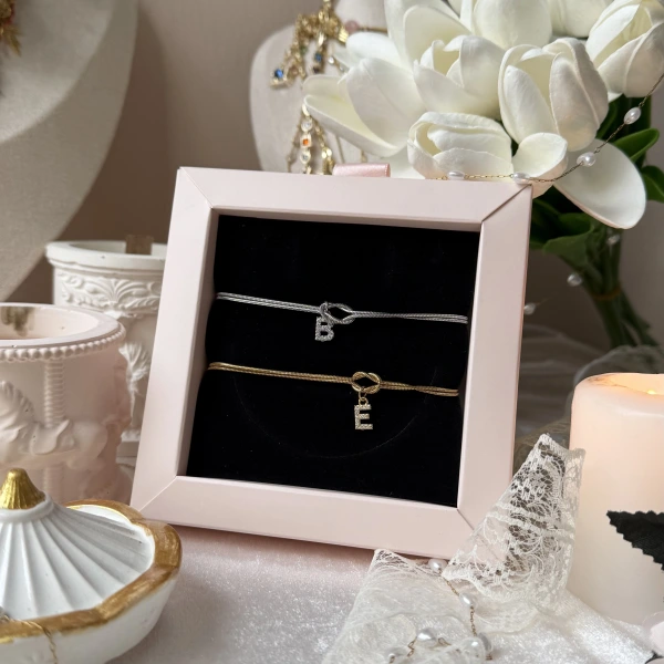 Taşlı Harfli Düğüm Bileklik