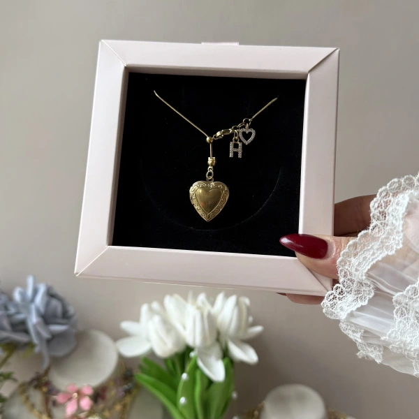 Harfli Asansörlü Fotoğraflı Kolye ( 1,5 cm )