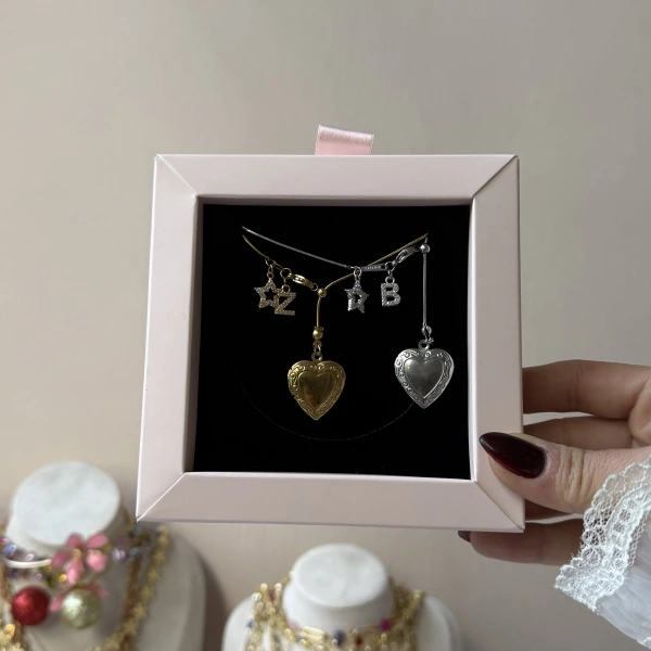 Harfli Asansörlü Fotoğraflı Kolye ( 1,5 cm )