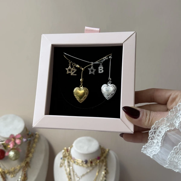 Harfli Asansörlü Fotoğraflı Kolye ( 1,5 cm )