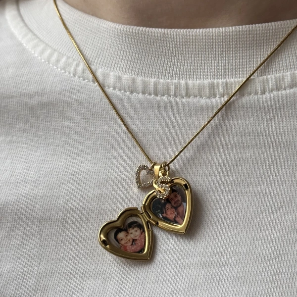 Harf Charmlı Fotoğraflı Kolye ( 1.5 cm )