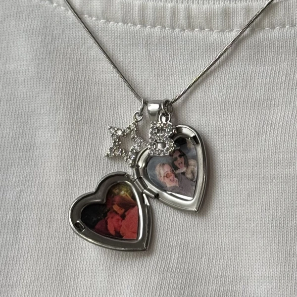 Harf Charmlı Fotoğraflı Kolye ( 1.5 cm )