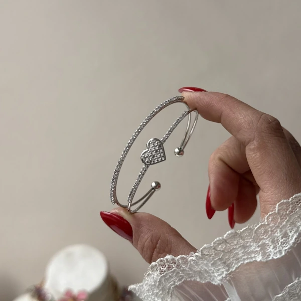 Prenses Kalp Kelepçe Bileklik