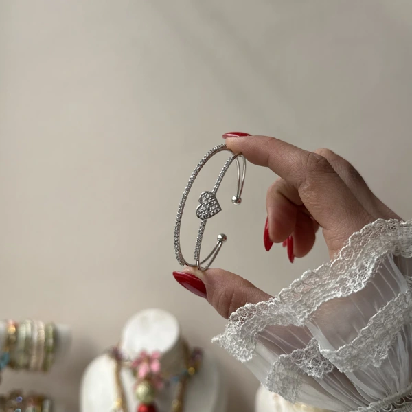 Prenses Kalp Kelepçe Bileklik