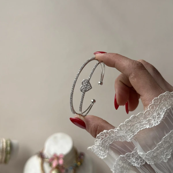 Prenses Kalp Kelepçe Bileklik