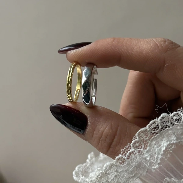 Golden-Silver Classic Yüzük