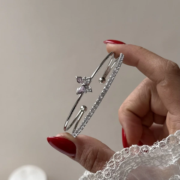 Prenses Pembe Kelebek Kelepçe Bileklik