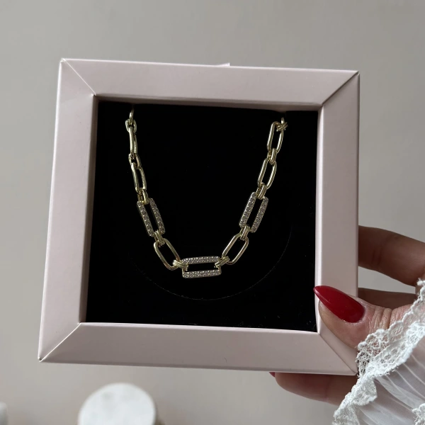 Taşlı Zincir Kolye