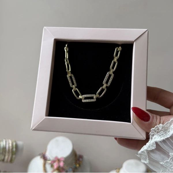 Taşlı Zincir Kolye