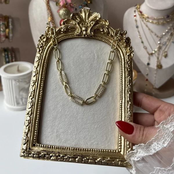 Taşlı Zincir Kolye