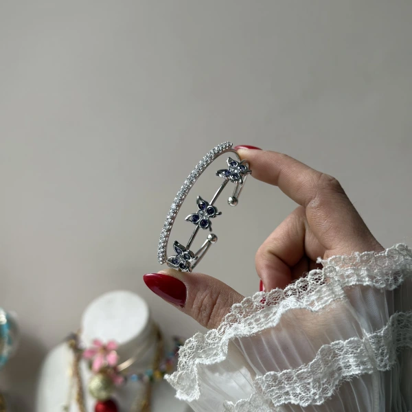 Prenses Mavi Kelebek Rüyası Kelepçe Bileklik