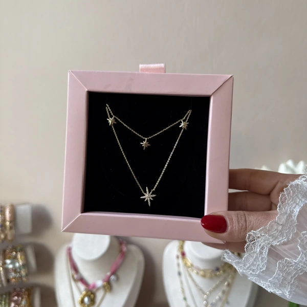 İkili Kuzey Yıldızı Kolye