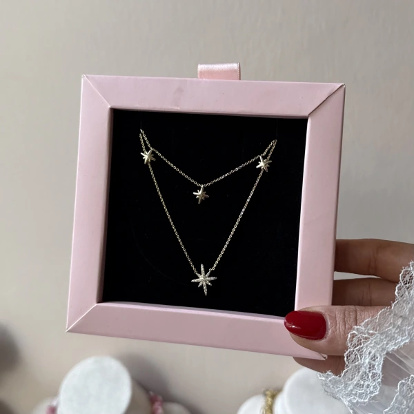 İkili Kuzey Yıldızı Kolye