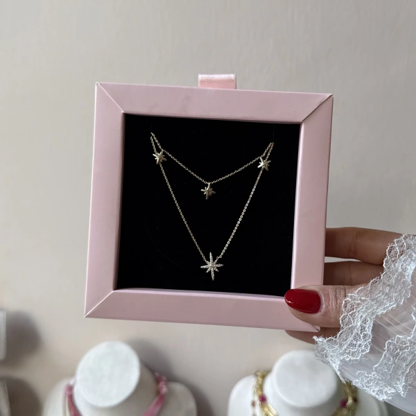 İkili Kuzey Yıldızı Kolye