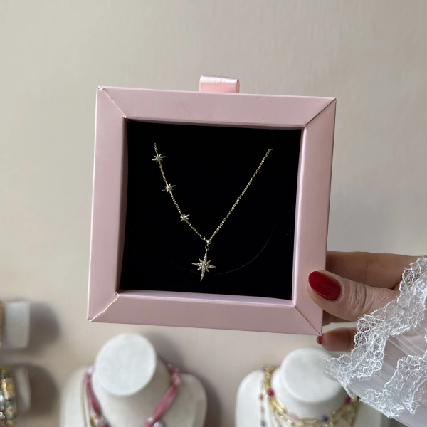 Asansörlü Kuzey Yıldızı Kolye