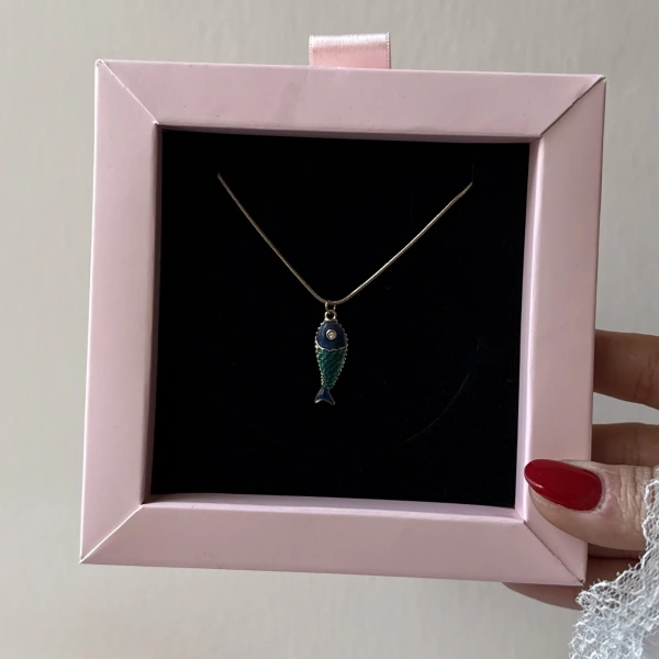Mavi Balık Kolye