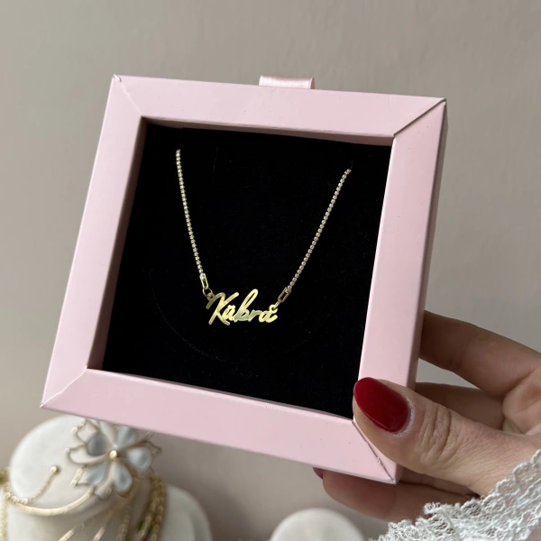 Su Yolu Zincirli İsim Kolye