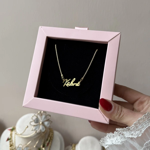 Su Yolu Zincirli İsim Kolye