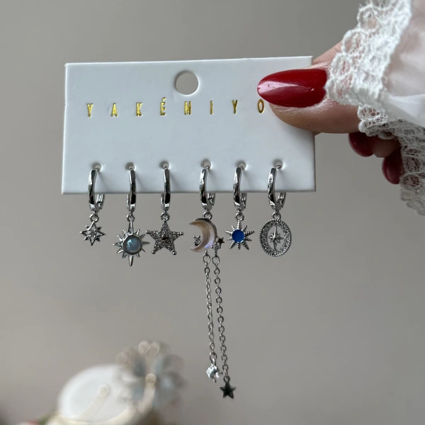 Ay Rüyası 6lı Küpe Seti