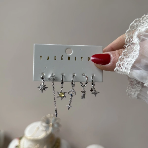 Gökyüzü Çemberi 6lı Küpe Seti