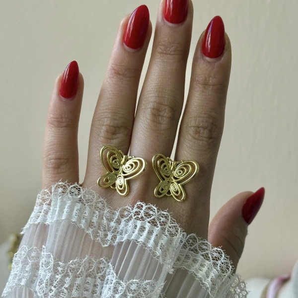 Spiral Kelebek Küpe