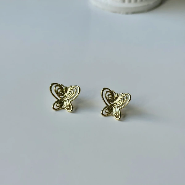 Spiral Kelebek Küpe