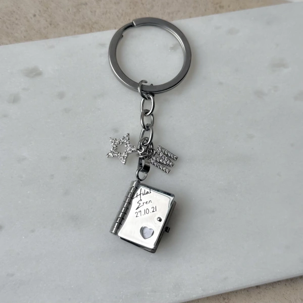 Yazılı ve Fotoğraflı Kitap Anahtarlık