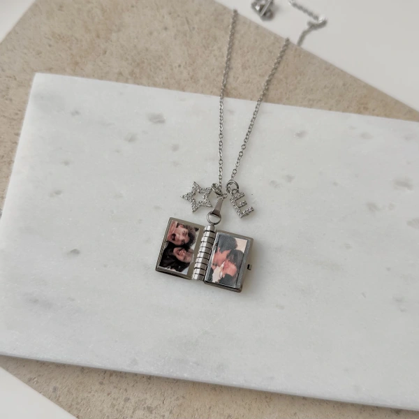 Yazılı ve Fotoğraflı Kitap Kolye