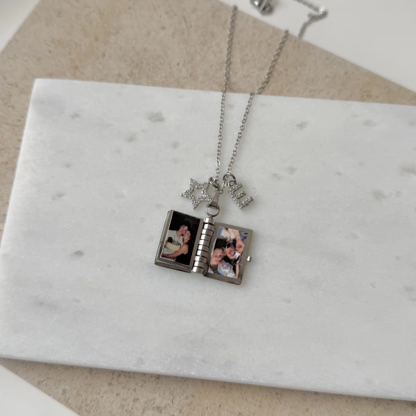 Yazılı ve Fotoğraflı Kitap Kolye