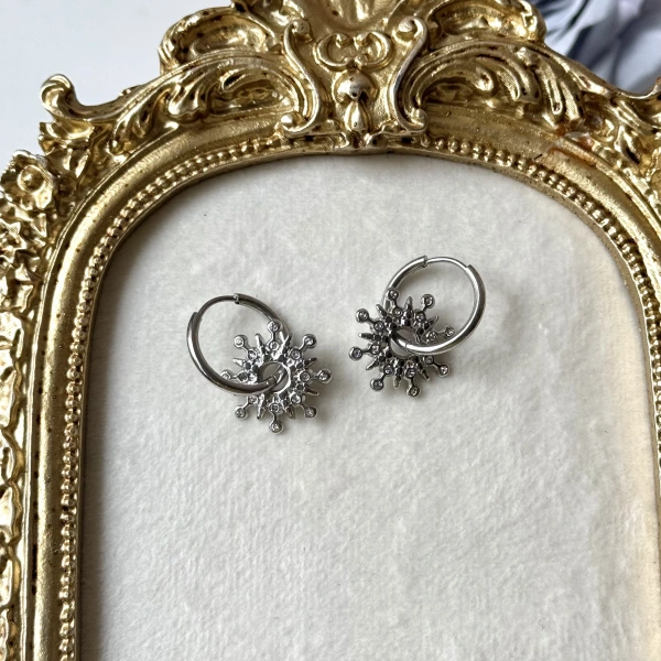 Taşlı Yıldız Küpe