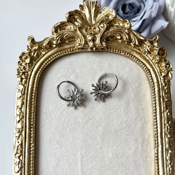 Taşlı Yıldız Küpe