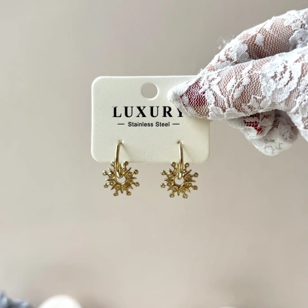 Taşlı Yıldız Küpe