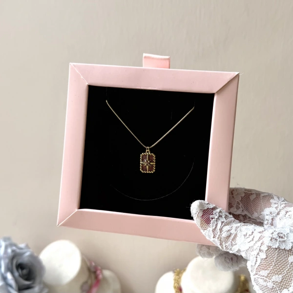 Bordo Kuzey Yıldızlı Kolye