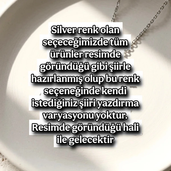 Şiirli Kitap Kolye (Silver Renk )