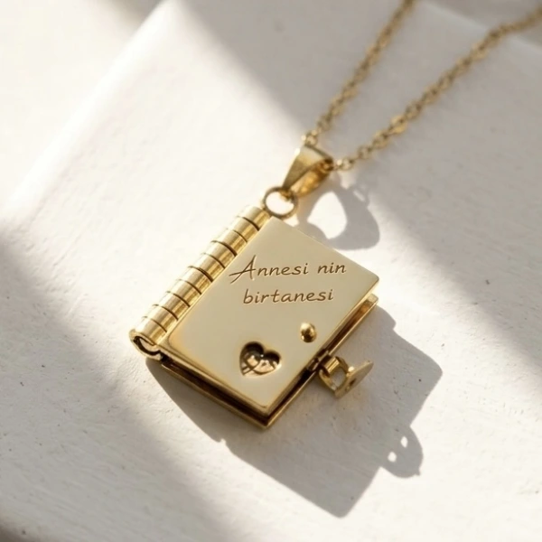 7 Sayfa Gölgesel Fotoğraflı Kitap Kolye