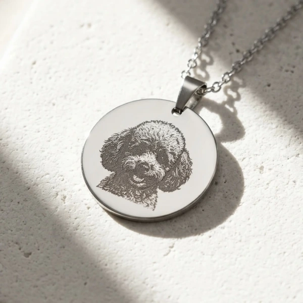 Göz Çizimli Fotoğraflı Kolye