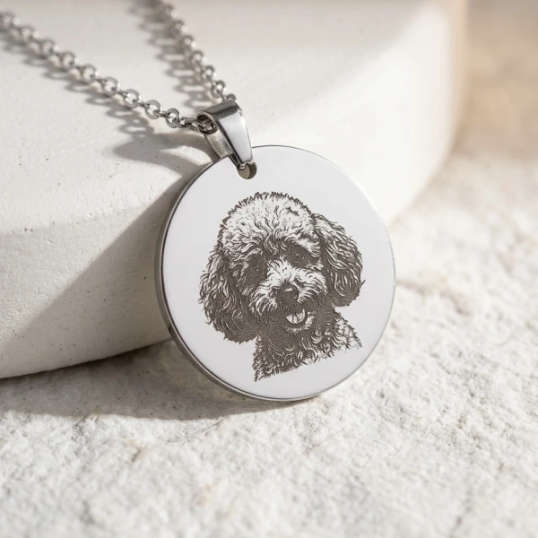 Göz Çizimli Fotoğraflı Kolye