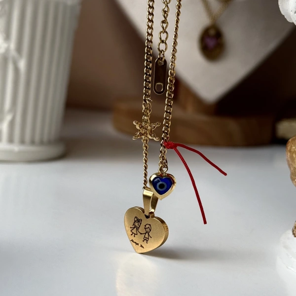 Şans Charmlı Kendin Yaz Kendin Çiz Kolye