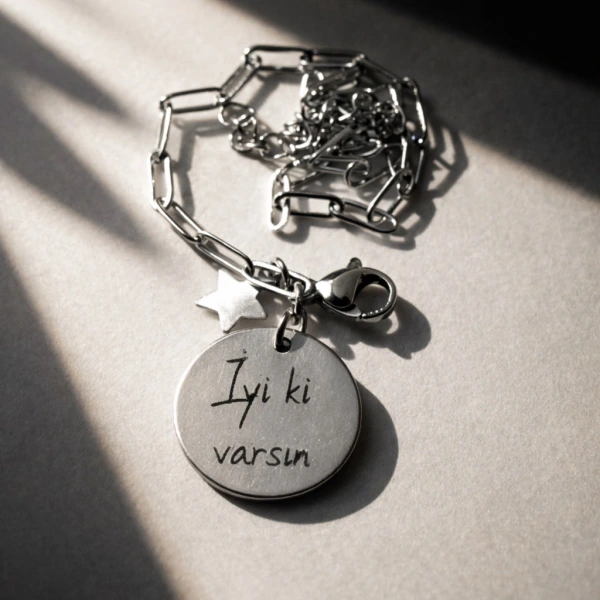 Kişiye Özel Fotoğraflı ve Yazılı Bileklik