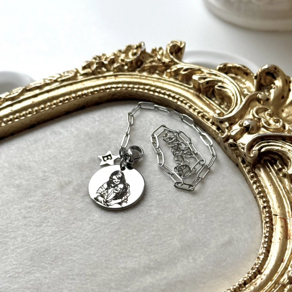 Kişiye Özel Fotoğraflı ve Yazılı Bileklik