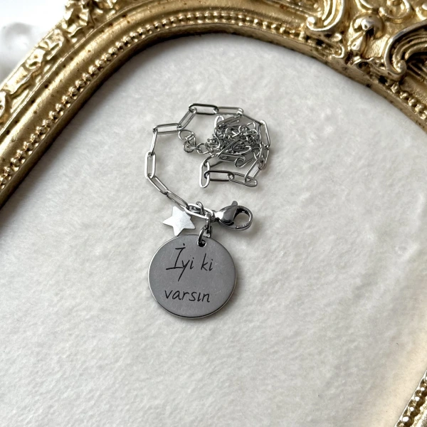 Kişiye Özel Fotoğraflı ve Yazılı Bileklik