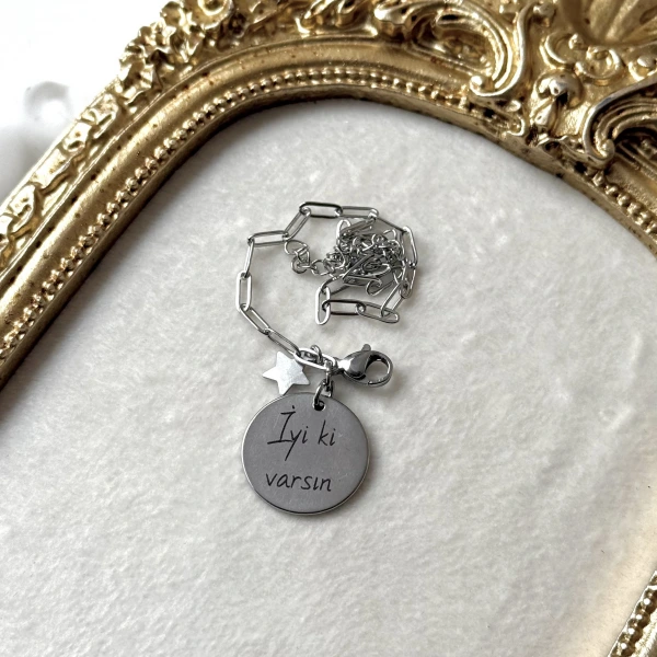 Kişiye Özel Fotoğraflı ve Yazılı Bileklik