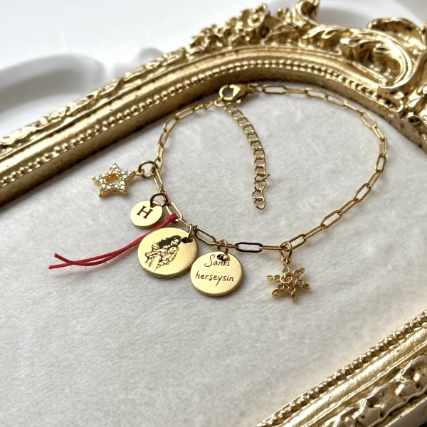 Kişiye Özel Fotoğraflı ve Yazılı Bileklik