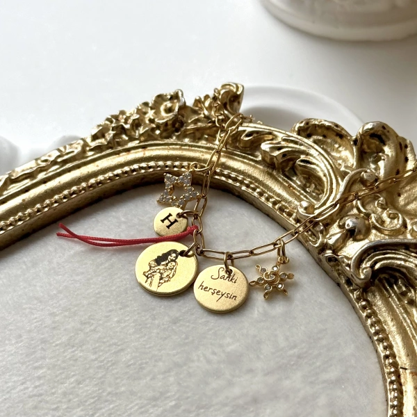 Kişiye Özel Fotoğraflı ve Yazılı Bileklik