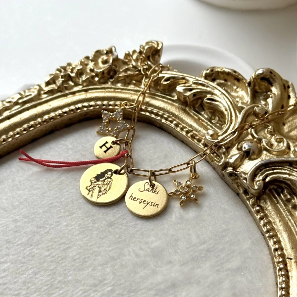 Kişiye Özel Fotoğraflı ve Yazılı Bileklik