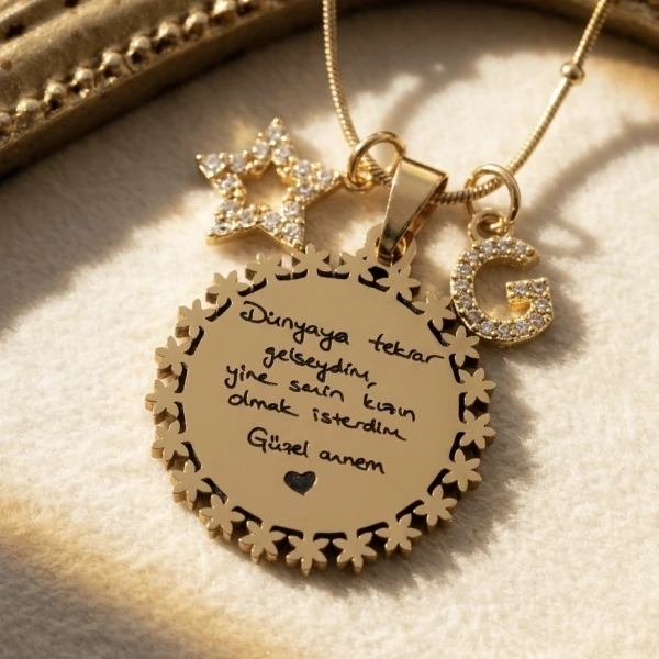 Harf Charmlı Kendin Yaz Kendin Çiz Kolye