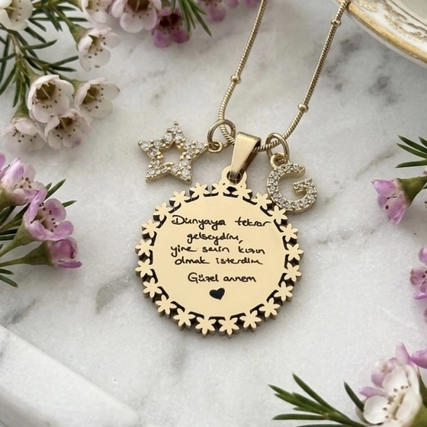 Harf Charmlı Kendin Yaz Kendin Çiz Kolye