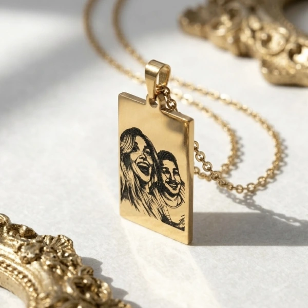 Çizim Fotoğraflı Kolye