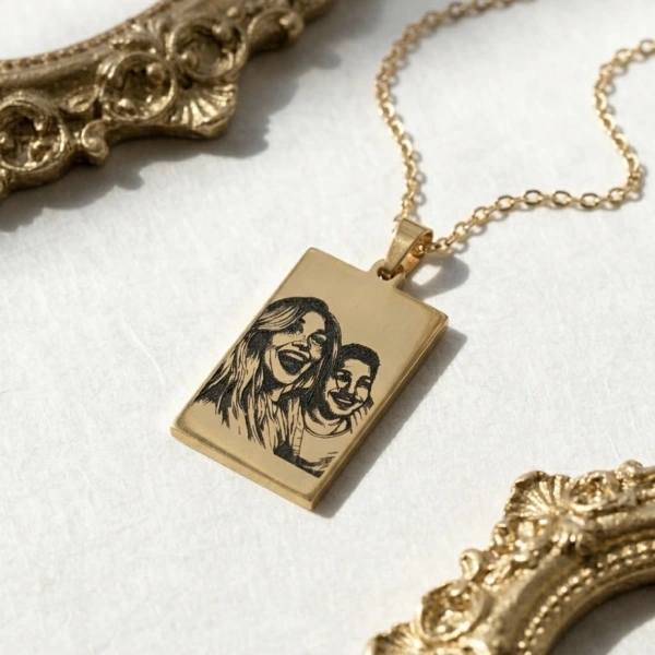 Çizim Fotoğraflı Kolye